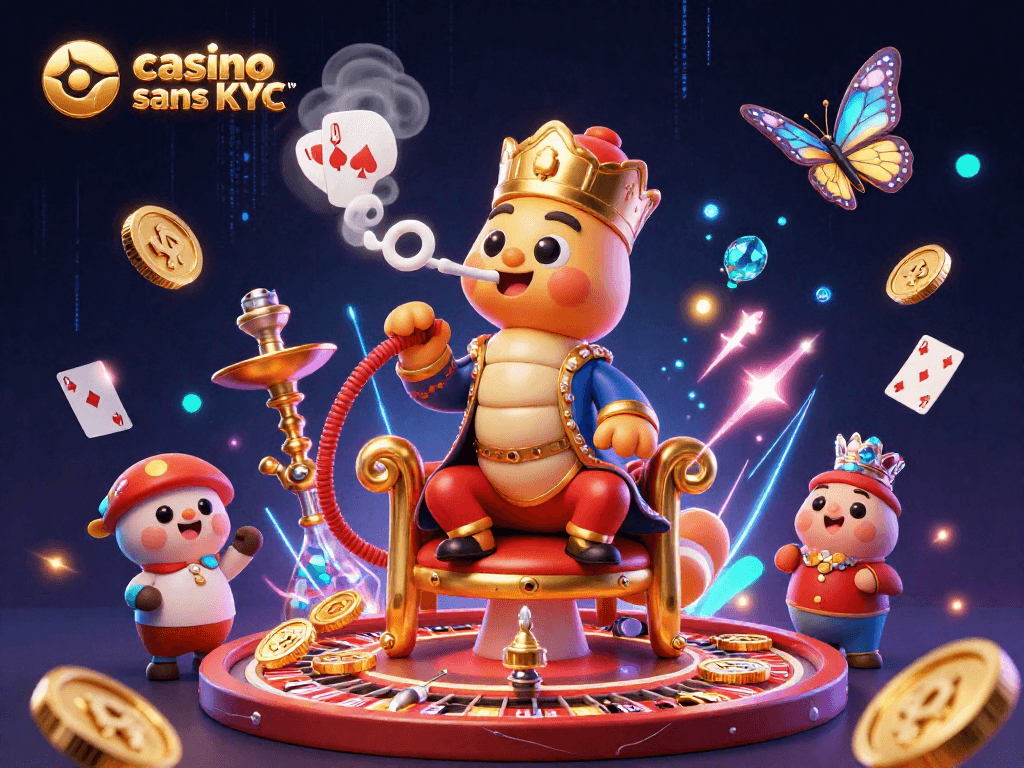 Jouez au casino live sans KYC et profitez de l'expérience avec des éléments de poker et des effets néon captivants.
