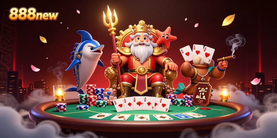 Experience the thrill of 888new with Neptune's casino adventure featuring poker elements.