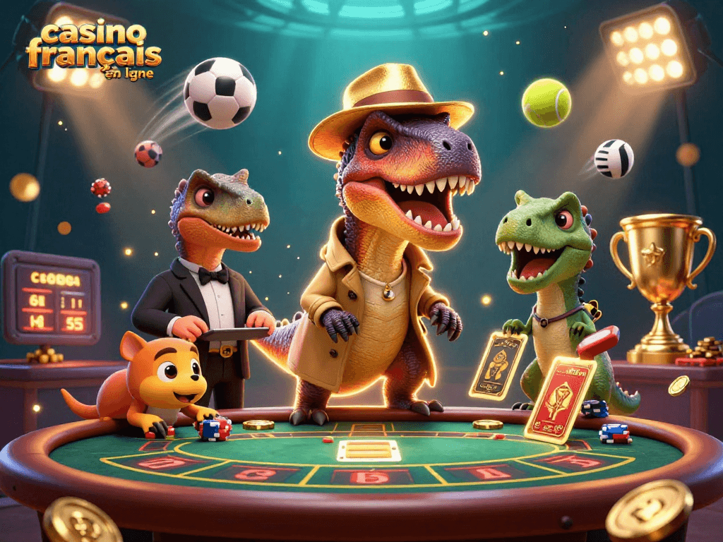 Profitez de l'excitation des jeux au casino français en ligne avec des personnages animés et des éléments de jeu attrayants.