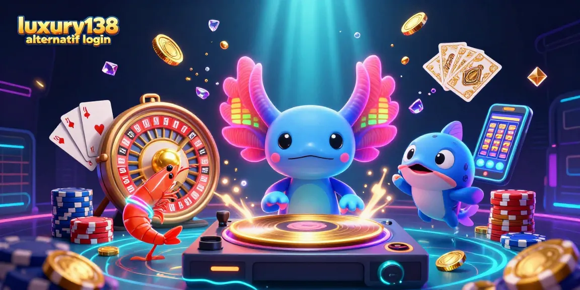 Mendapat peluang besar di luxury138 alternatif login dengan ilustrasi kasino yang menggembirakan dan elemen menyenangkan.
