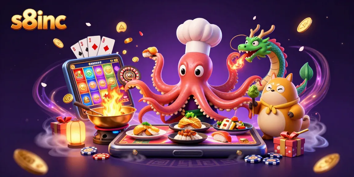 Engage in thrilling gameplay at s8inc, featuring a vibrant casino scene with dynamic characters and exciting slot games.