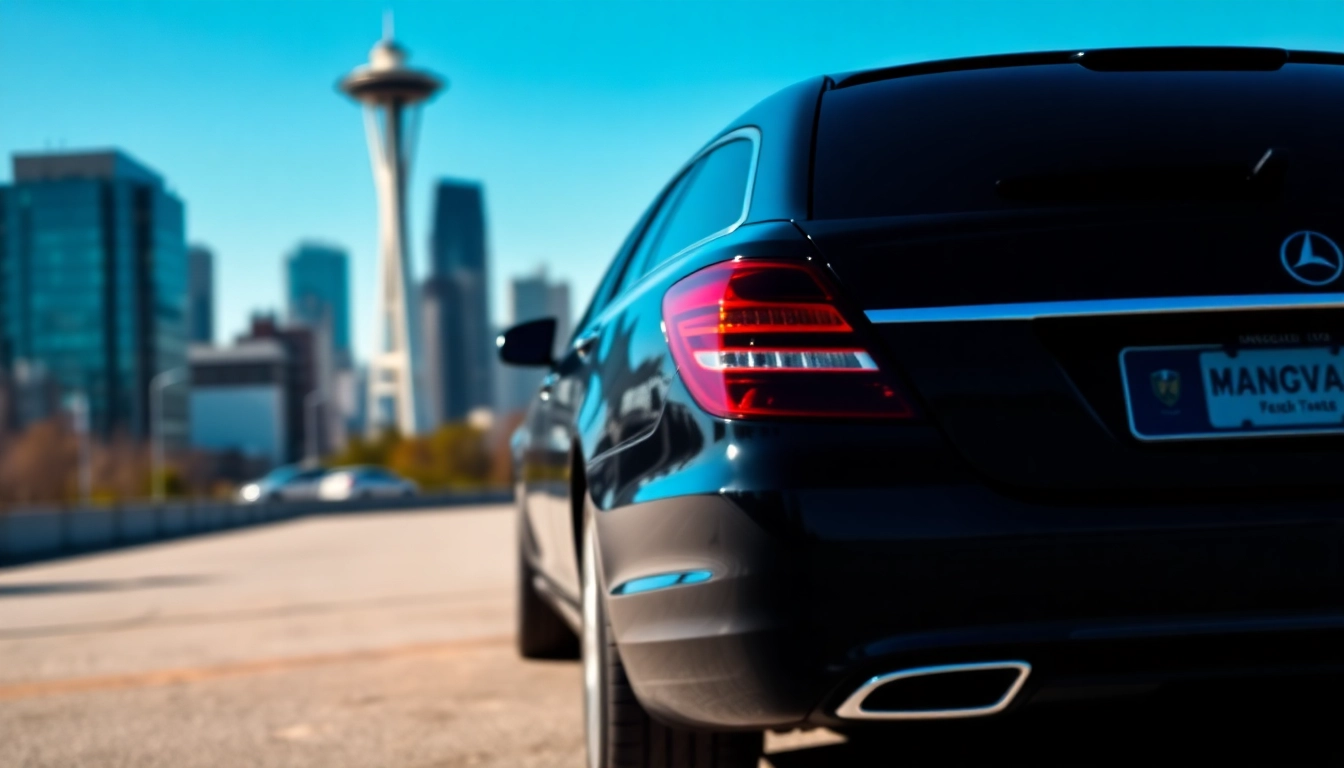 Experience vancouver to seattle car service with a luxury limousine in an urban setting.