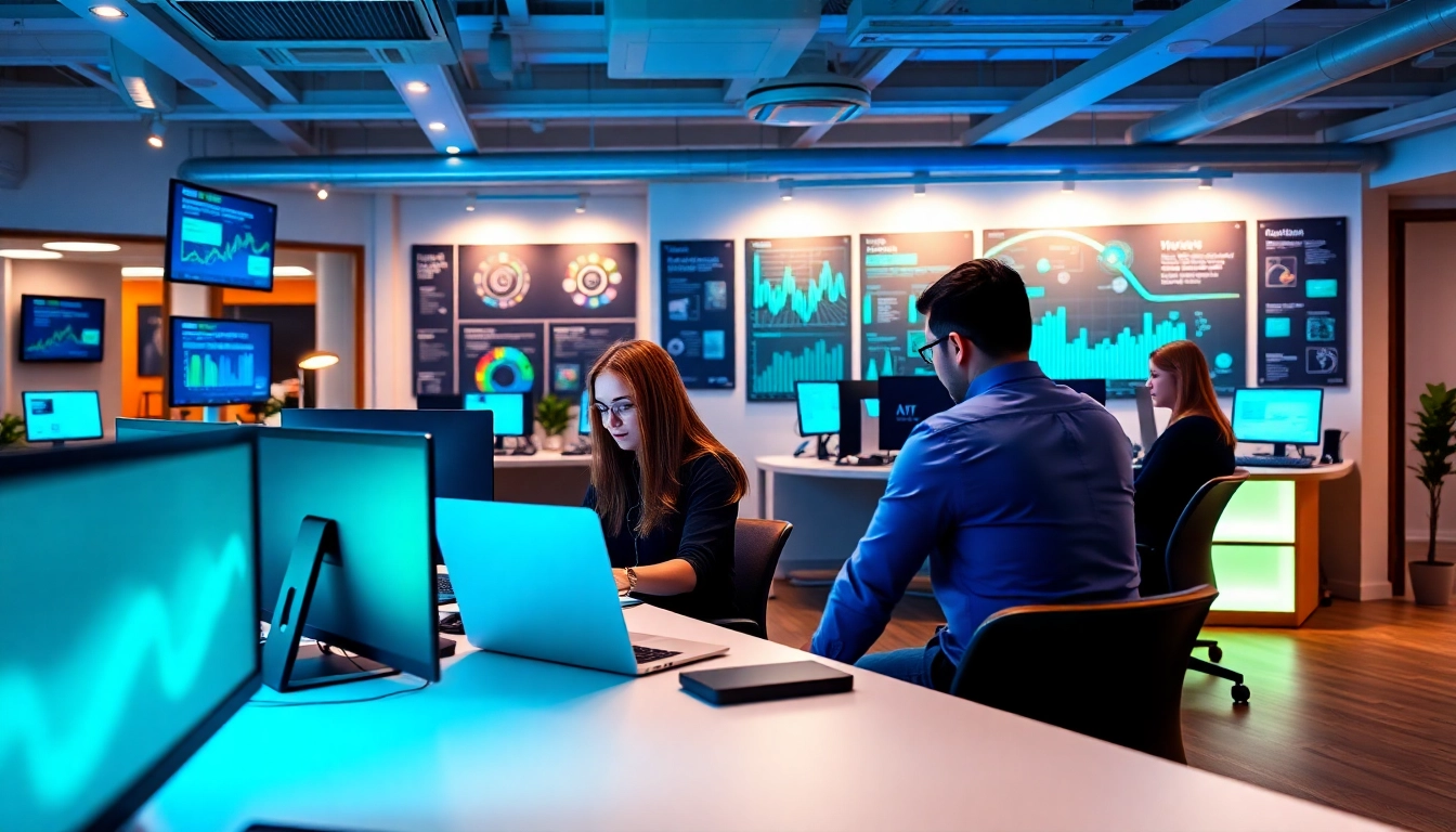 Discover dynamic IT solutions Leeds in a modern office setting showcasing technology collaboration.