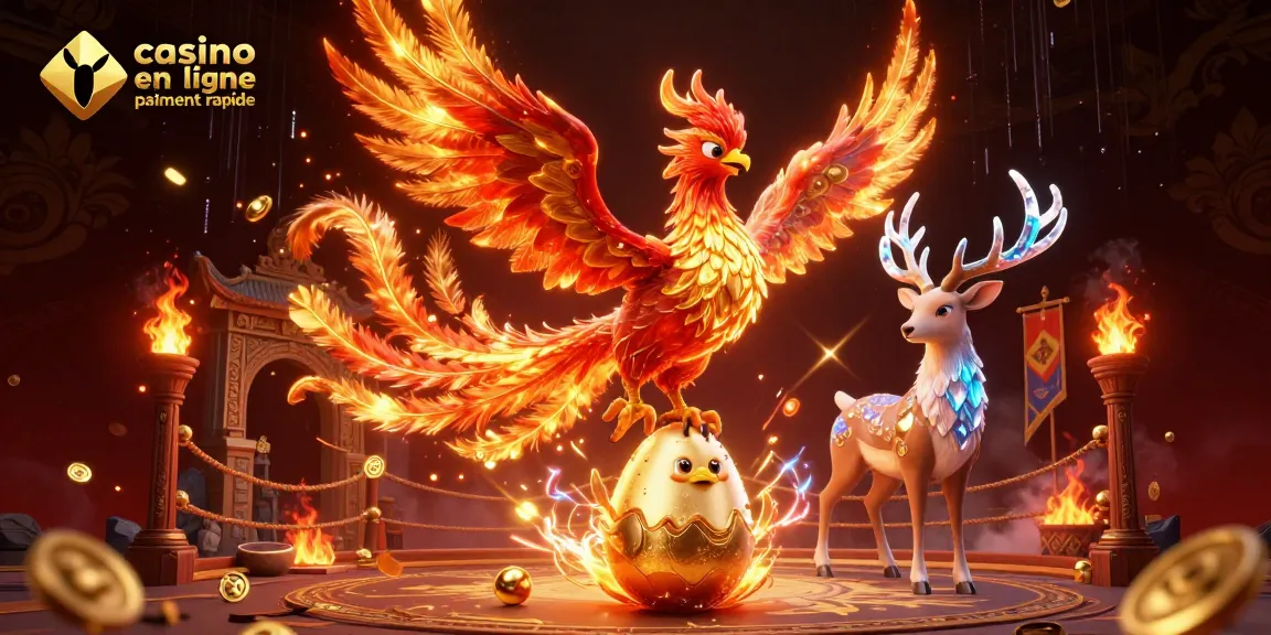 Vitesse des retraits à un casino en ligne paiement rapide avec des effets de flammes et illustrations éblouissantes.