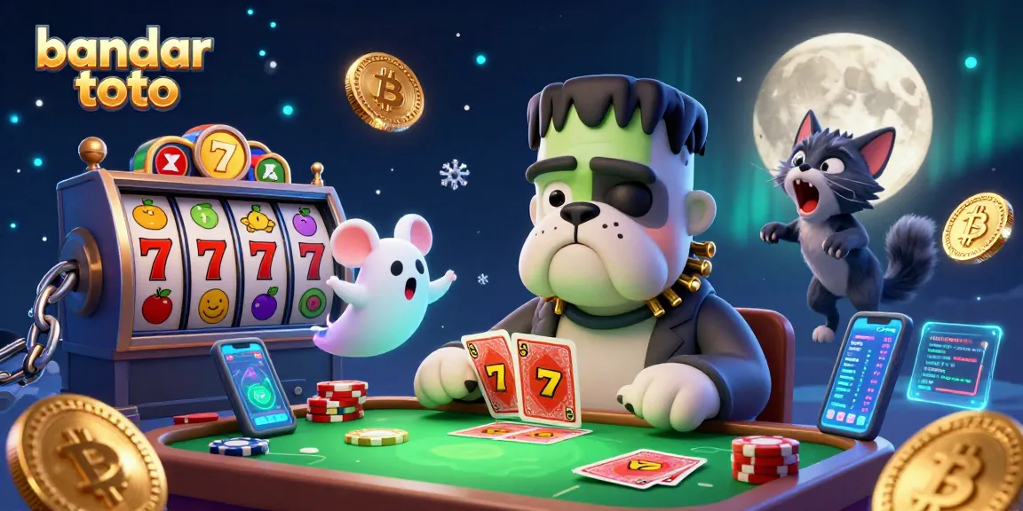 Experience dynamic card dealing with the bandar toto theme surrounded by vibrant casino elements.