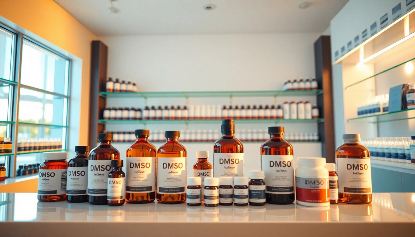 DMSO store showcasing premium Dimethyl Sulfoxide products in an inviting, modern environment.