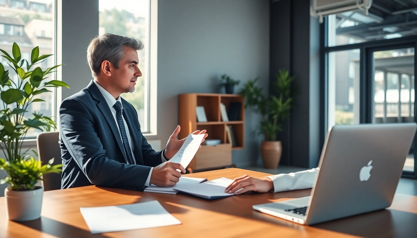 Visual representation of testamentary trusts being discussed in a professional setting with legal documents and technology.
