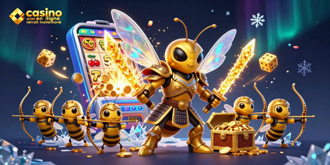Profitez d'un casino en ligne retrait instantané avec cette illustration colorée et dynamique.
