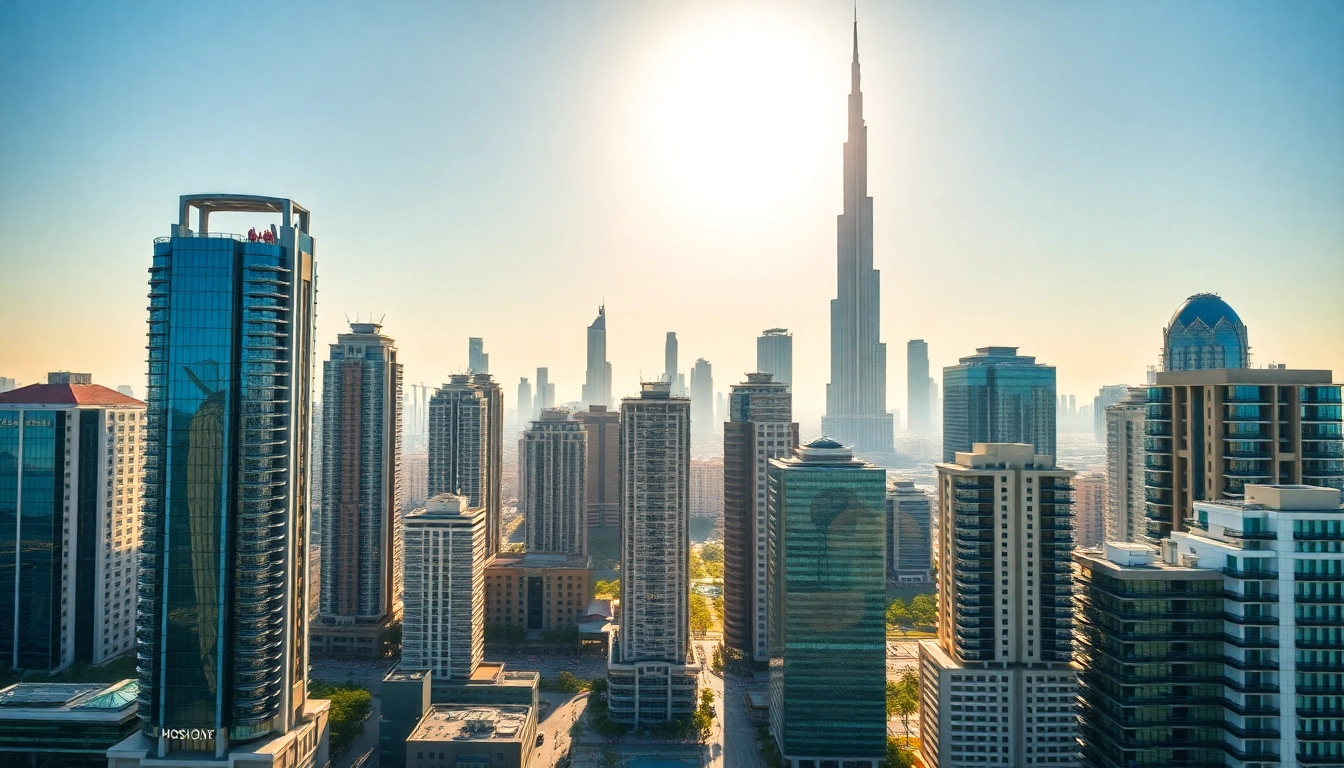Explore stunning real estate in dubai with iconic skyline and luxurious buildings.