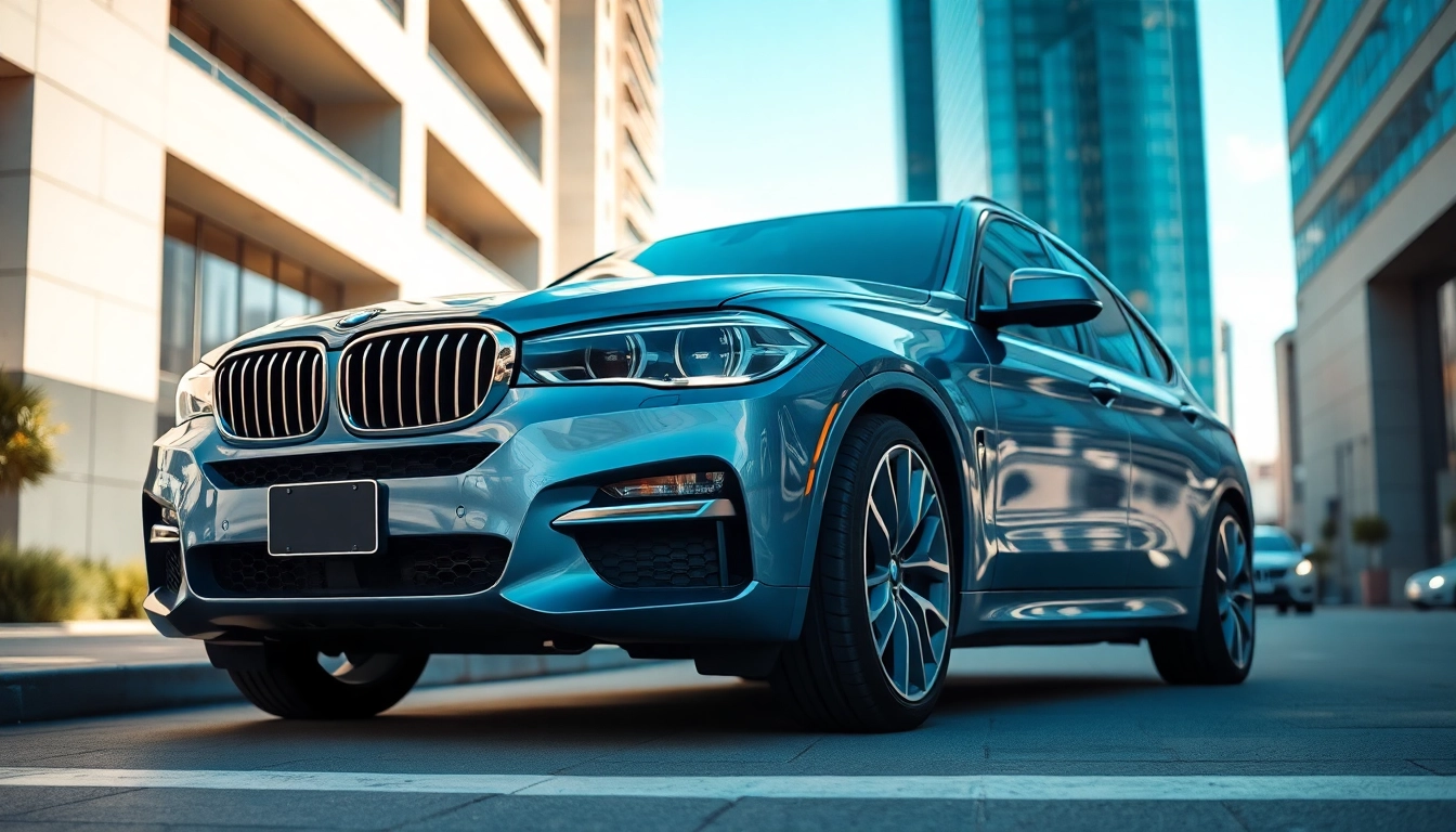Showcasing a Luxury BMW car gleaming in sunlight, embodying luxury and sophistication.