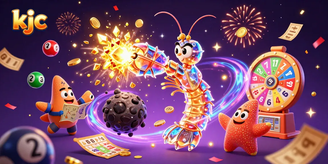 Engage with KJC's vibrant gaming experience featuring a galactic samurai and rich casino elements.
