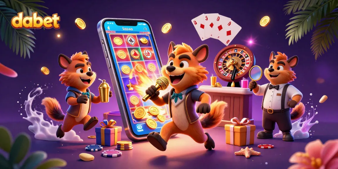 Dabet hyenas in a vibrant casino scene with games and lively action, showcasing fun gameplay