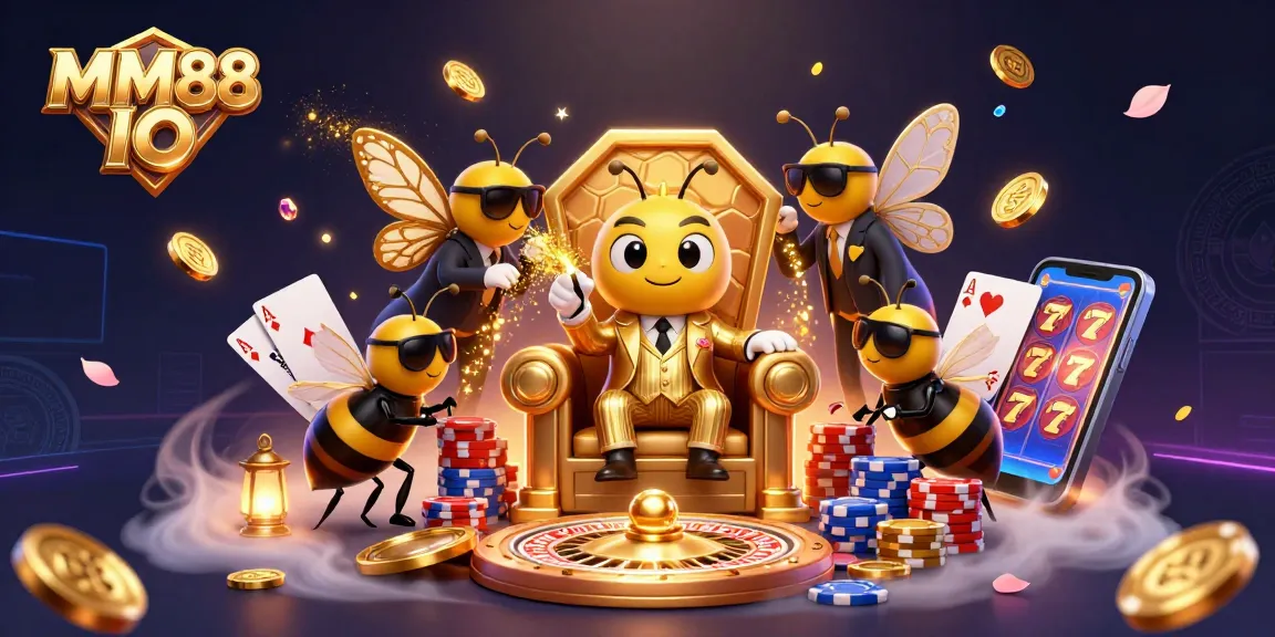 Experience thrilling wins at MM88 IO with vibrant casino action, featuring a bumblebee mob boss and dazzling game elements.