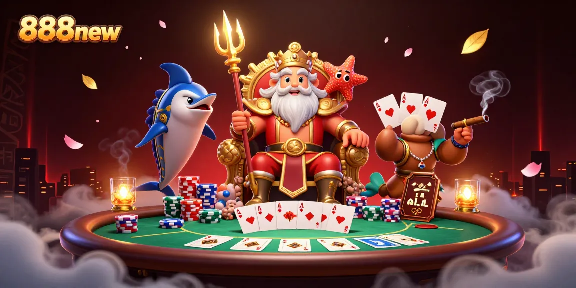 Experience the thrill of 888new with Neptune's casino adventure featuring poker elements.