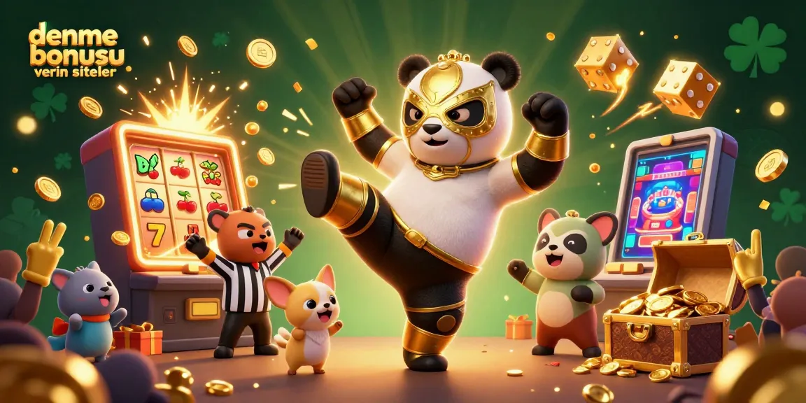 Experience excitement with deneme bonusu veren siteler in this vibrant casino illustration bursting with fun.