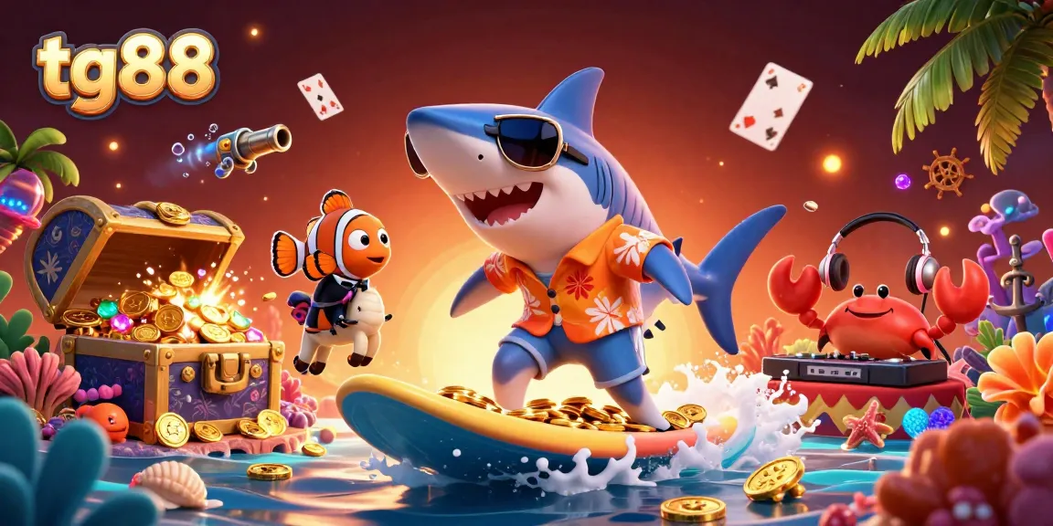 Engage with tg88 in a vibrant, immersive ocean scene full of treasures and excitement.