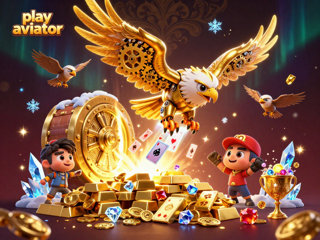 Play Aviator and win big with exciting gameplay amidst shimmering gold and gems.