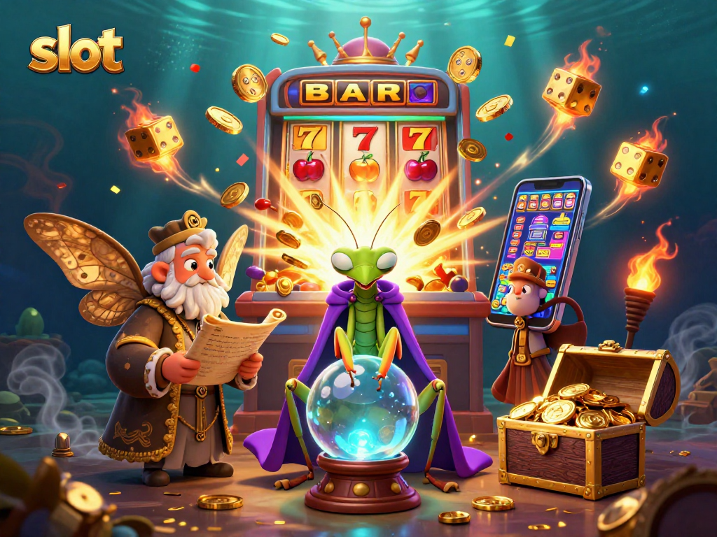 Spin the slot machines for a chance at the jackpot in this vibrant casino scene.