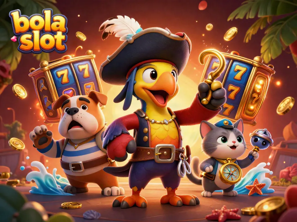 Bola slot spins into action with vibrant slot reels and colorful jackpot symbols.