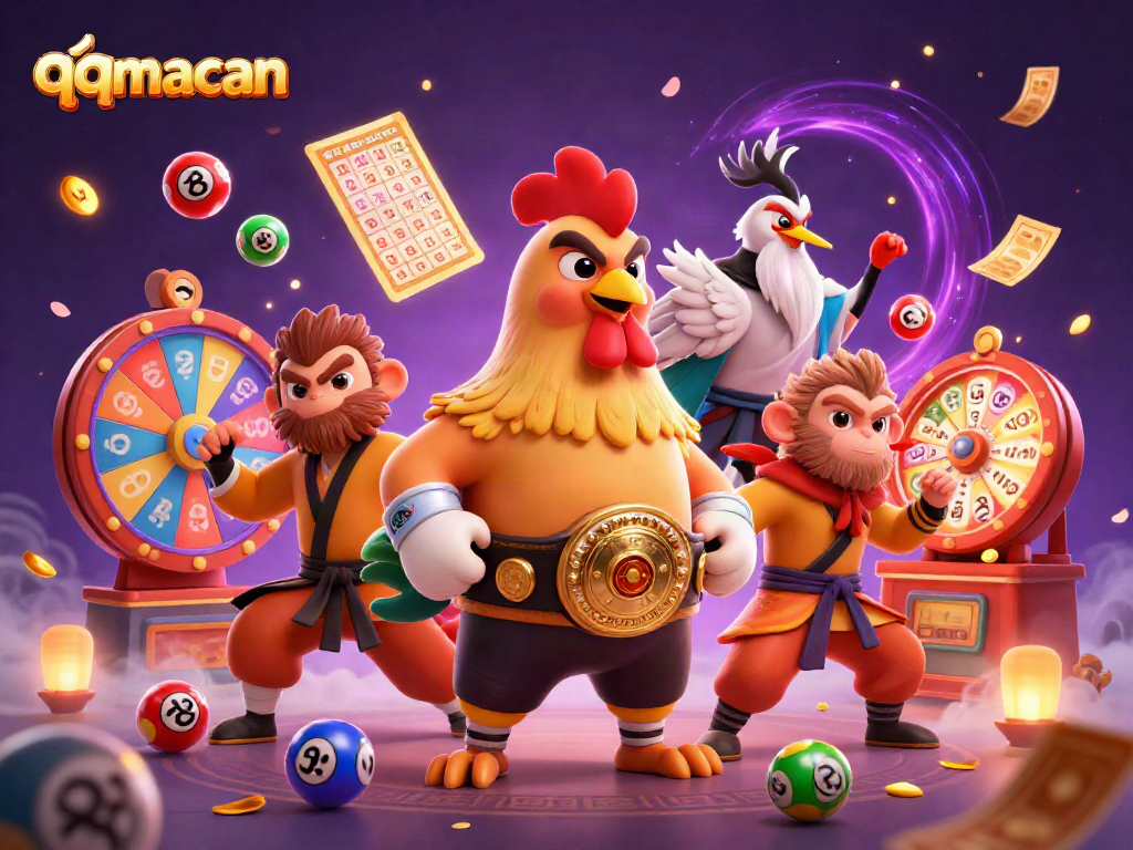 Experience exciting gameplay with qqmacan in a vibrant 3D gaming scene packed with action and energy.