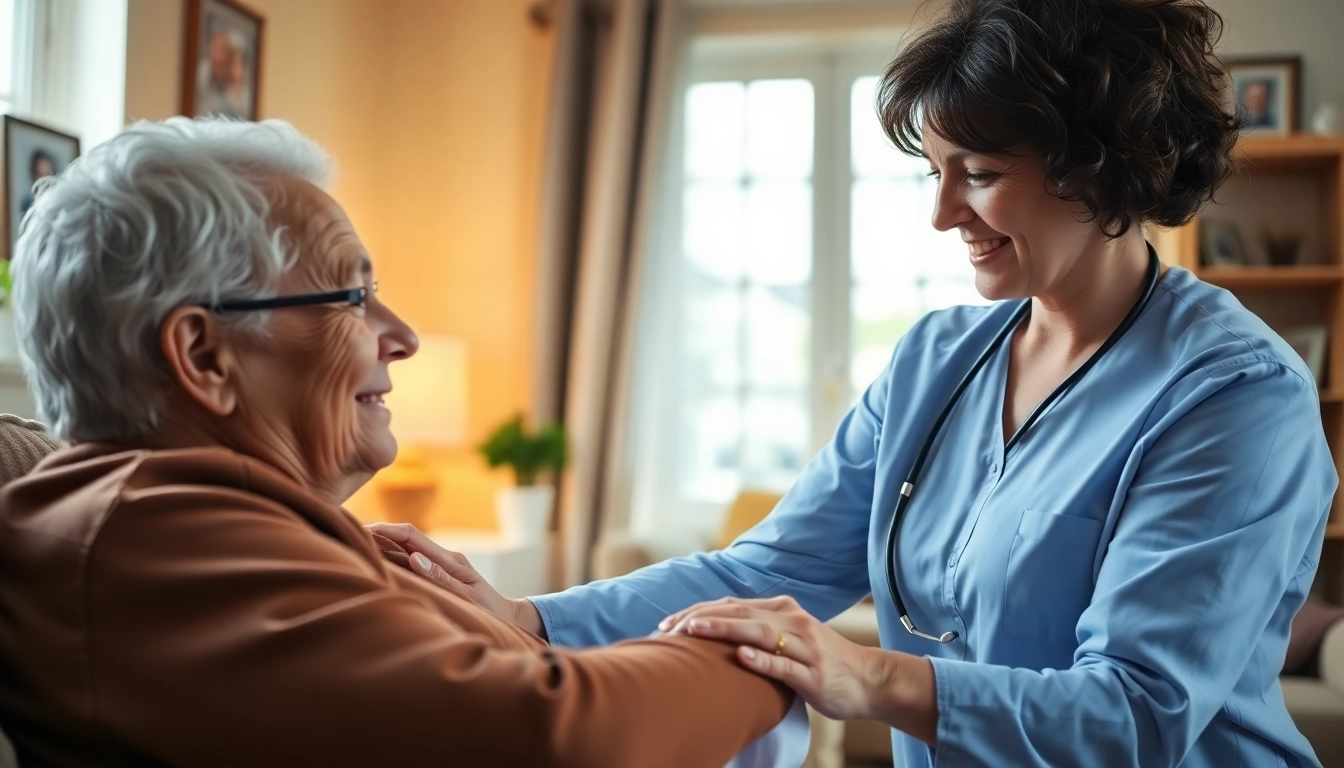 Promoting respite care for family caregivers through a professional caregiver aiding an elderly person in a home setting.