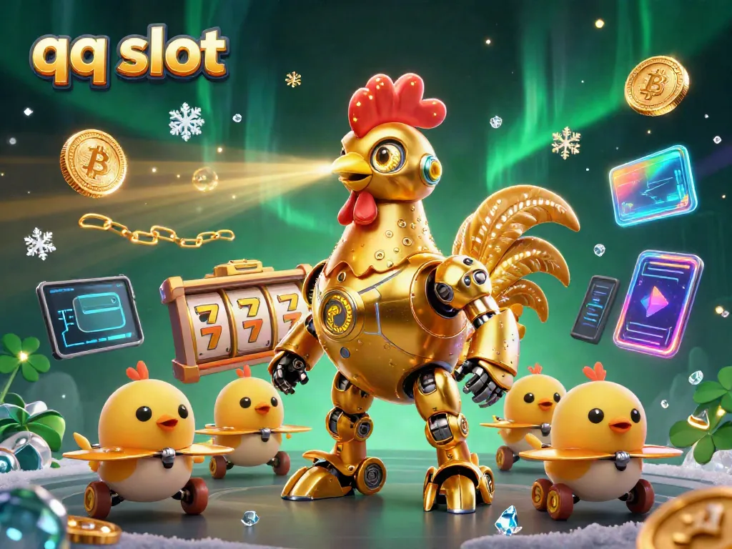 Experience thrilling wins at qq slot with a dynamic scene of racing robots and neon coins!