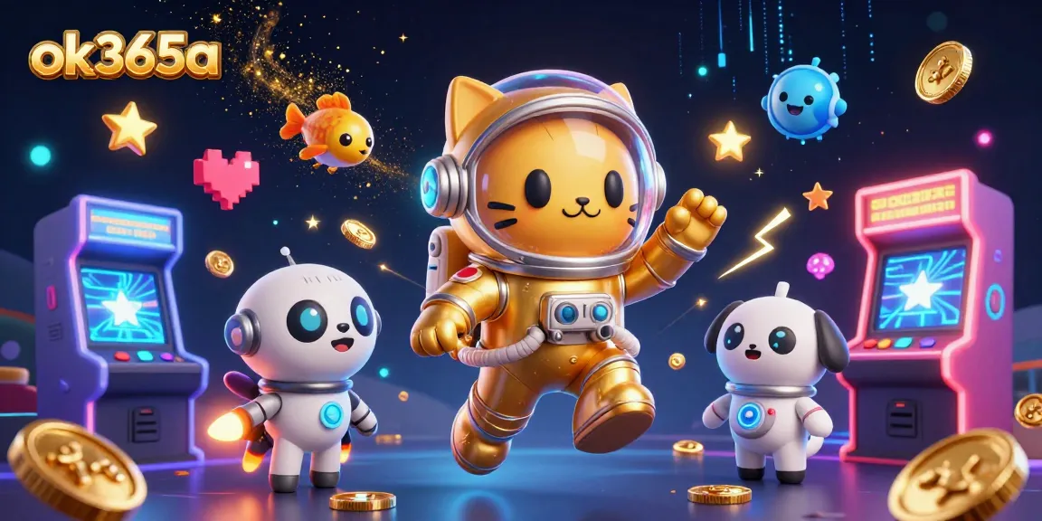 Experience thrilling gameplay at ok365a with a vibrant 3D casino scene featuring animated characters.