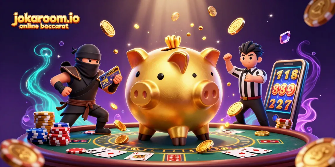 Engage in exciting gameplay with jokaroom.io online baccarat as characters play amidst dazzling casino elements.