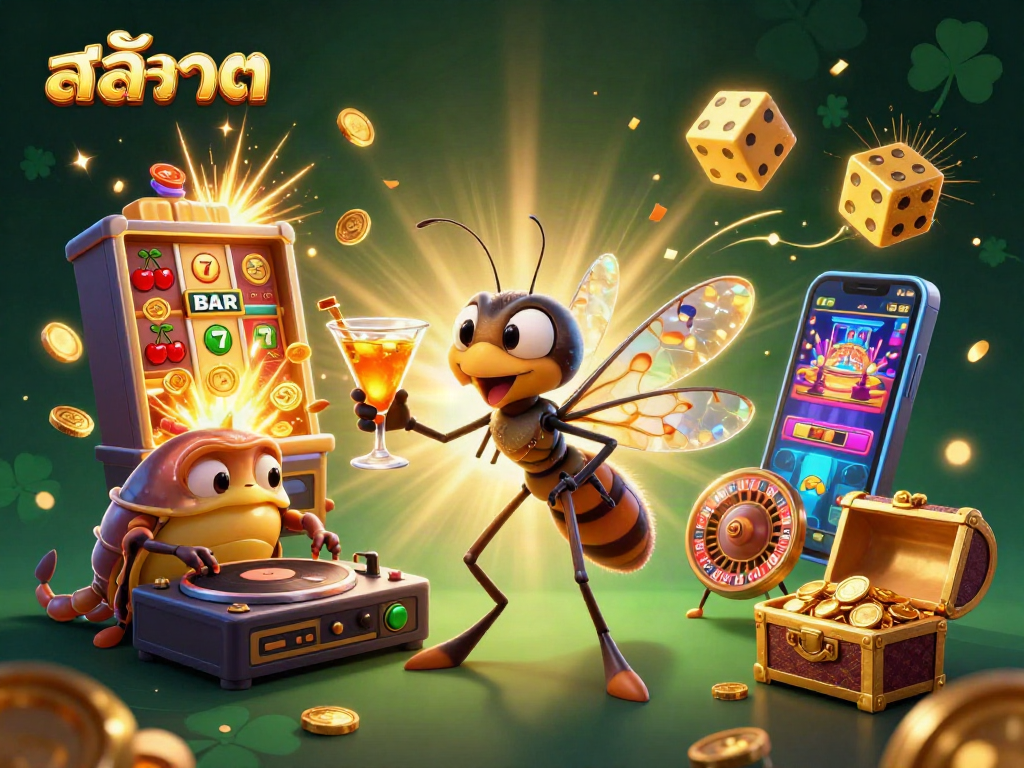 Spin the สล็อต slot machine with a vibrant casino scene featuring engaging characters and dynamic action.