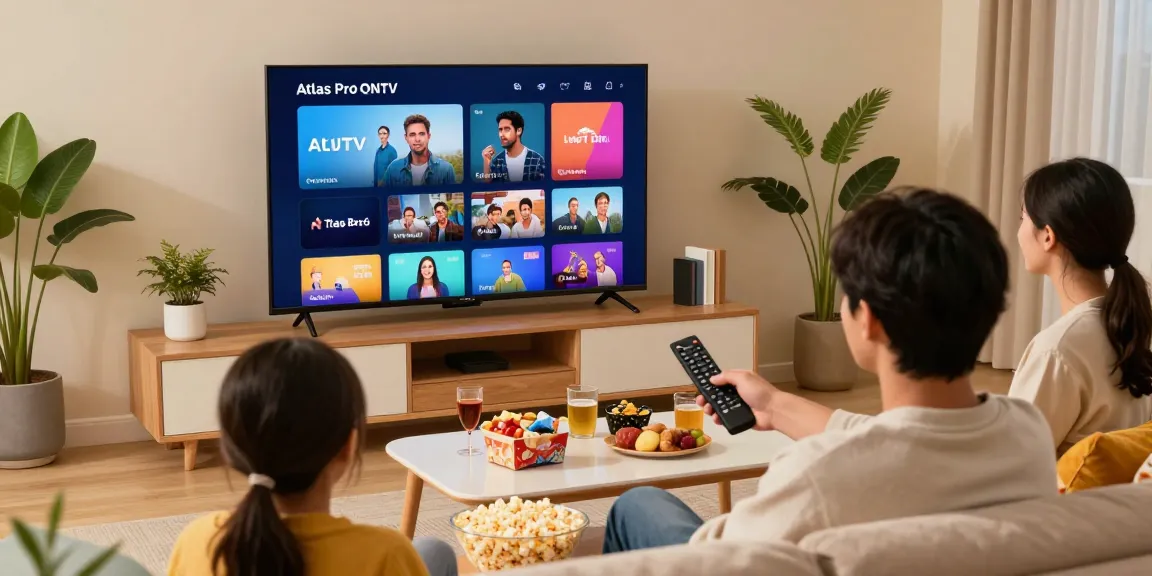 Watch engaging content with atlas pro ontv on Smart TV, enjoying family entertainment.