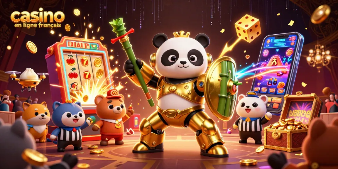 Jouez à des jeux au casino en ligne français avec un panda en tenue de combat et un jackpot explosif