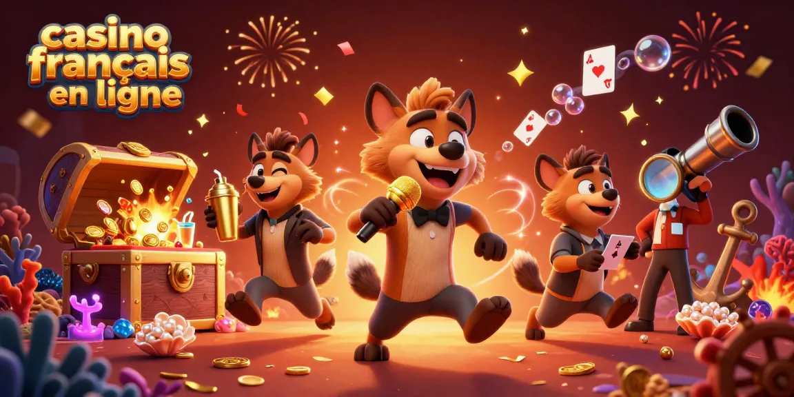 Révélez vos gains dans un casino français en ligne avec des hyènes animées comiques, des trésors et une ambiance festive.