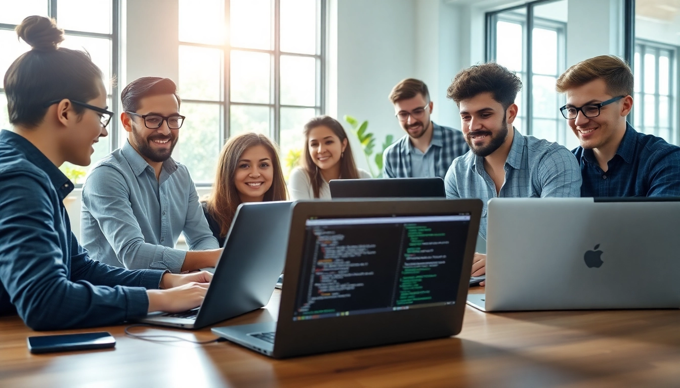 Collaboration at an Ecommerce development agency showcasing creative teamwork and modern tools.