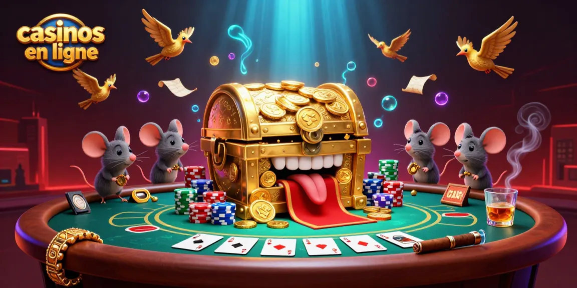 Les casinos en ligne offrent une expérience immersive avec un coffre-fort attrayant, des cartes de poker et des jetons colorés.