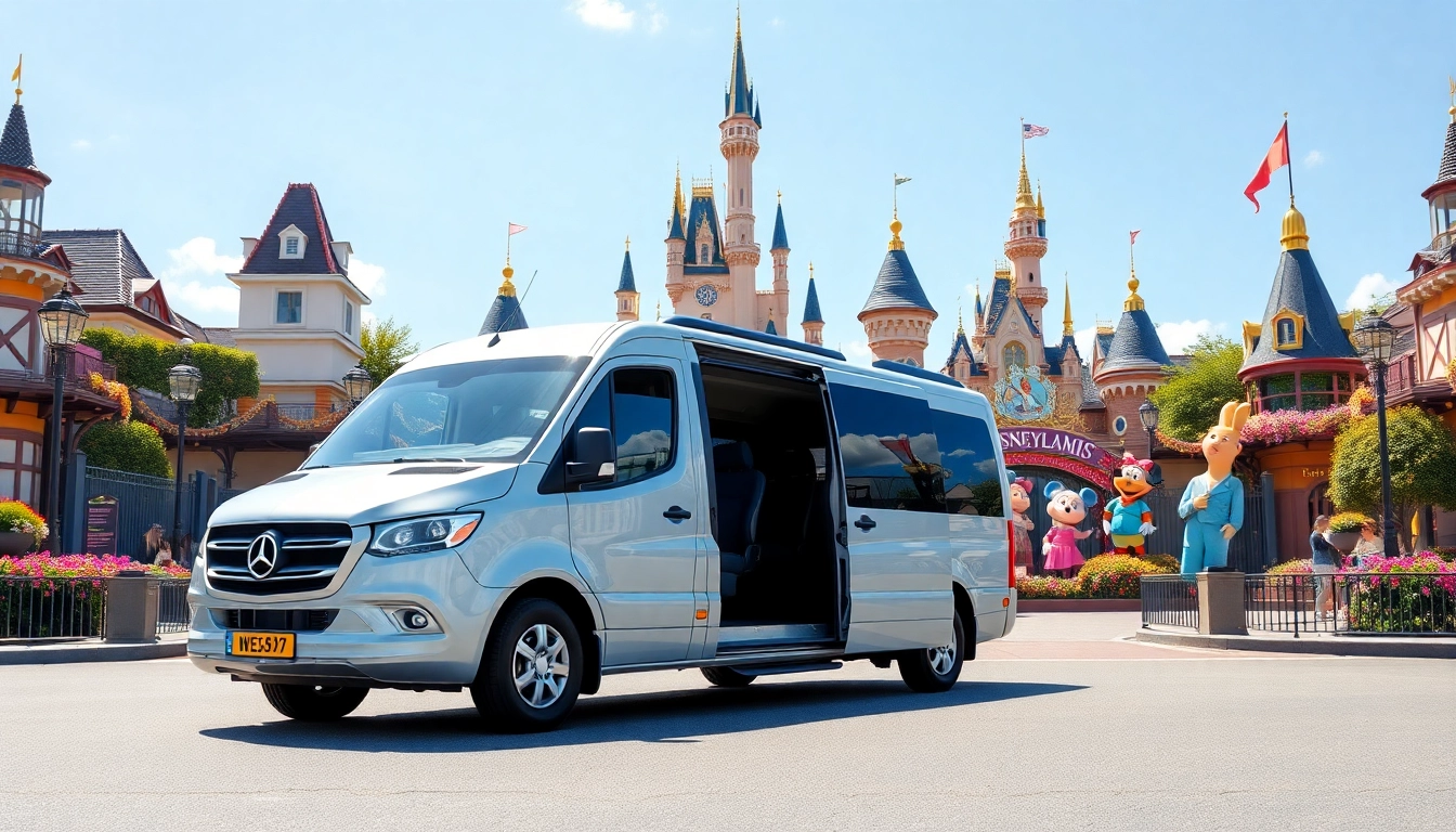 Experience seamless transfers from paris airport to disneyland in a colorful setting with a cheerful atmosphere.