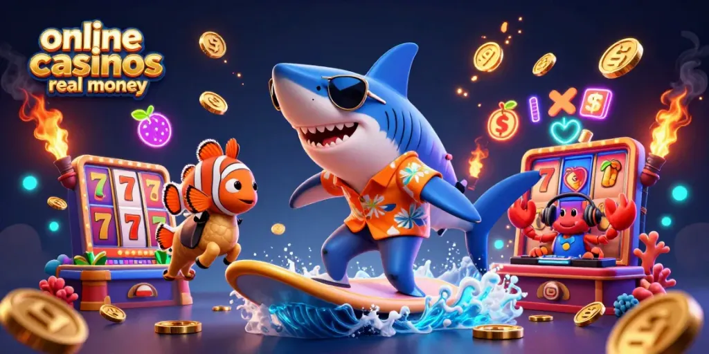 Experience the excitement of online casinos real money with interactive characters and vibrant game elements